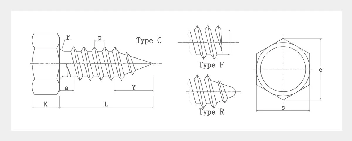 Hex Head Tapping Screws-2D