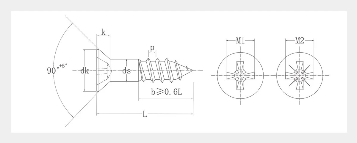 Black Oxide Flat Head Wood Screws-DIN 7997-2D